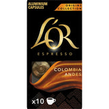 L'Or Espresso Café Cápsulas Colombia Andes Origins Collection, Intensidad 8, 10/50 Cápsulas