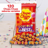 Chupa Chups Caramelo con Palo de Sabores Variados, Piruleta Caramelo, 120/240/360 Chupa Chups