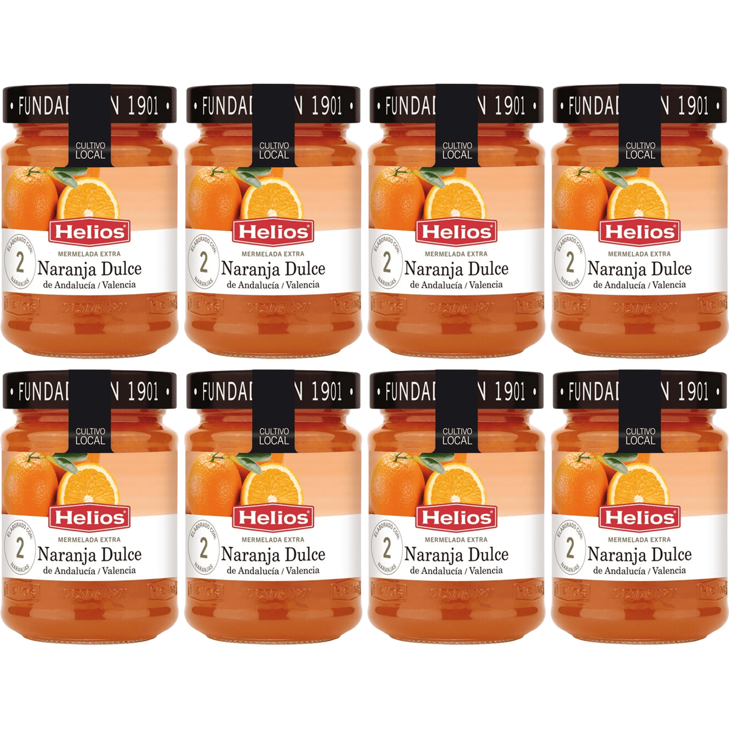 HELIOS Mermelada de Naranja Dulce, Mermelada Extra Elaborada con Naranjas de Valencia y Andalucia, Sin Colorantes ni Conservantes, 340g por Tarro