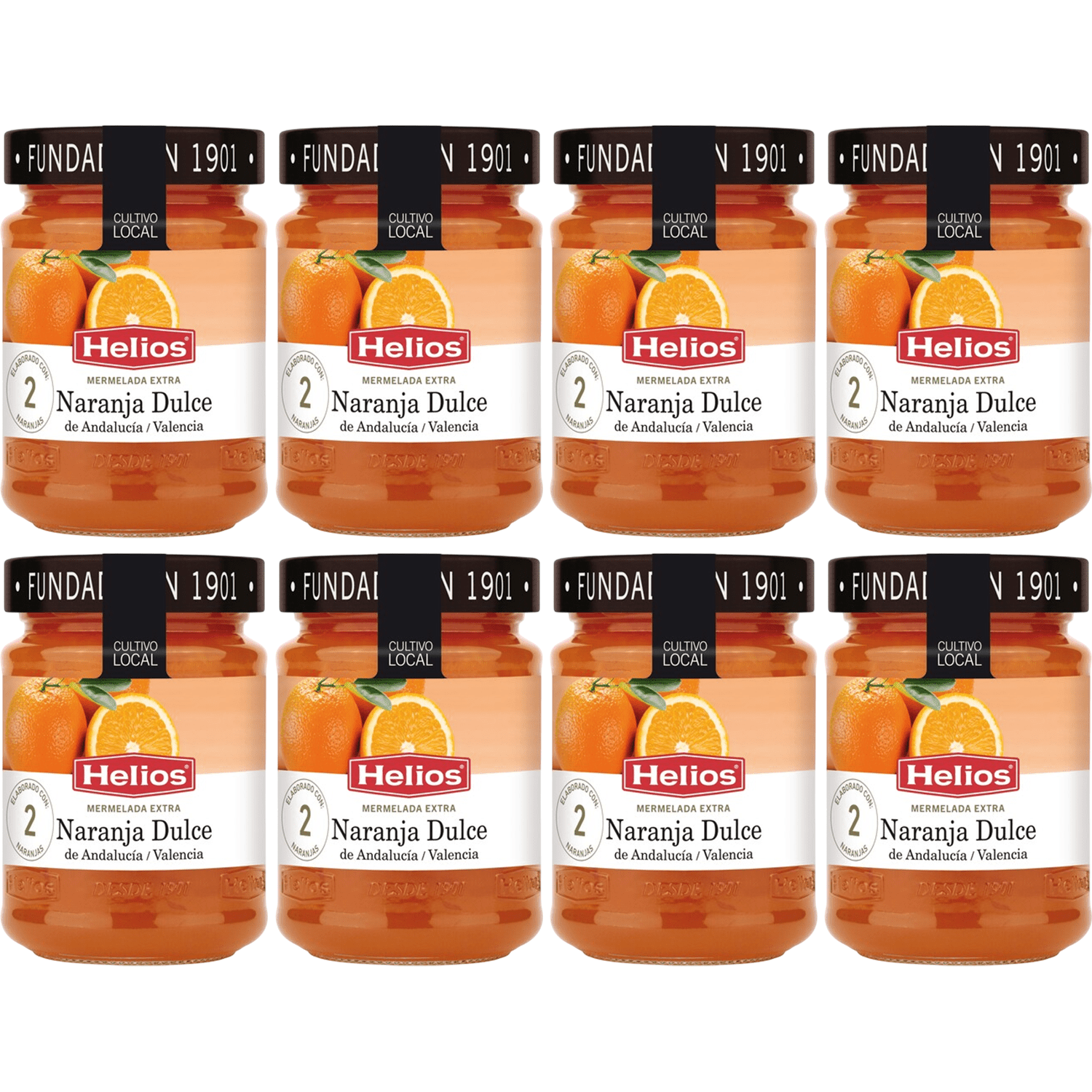 HELIOS Mermelada de Naranja Dulce, Mermelada Extra Elaborada con Naranjas de Valencia y Andalucia, Sin Colorantes ni Conservantes, 340g por Tarro