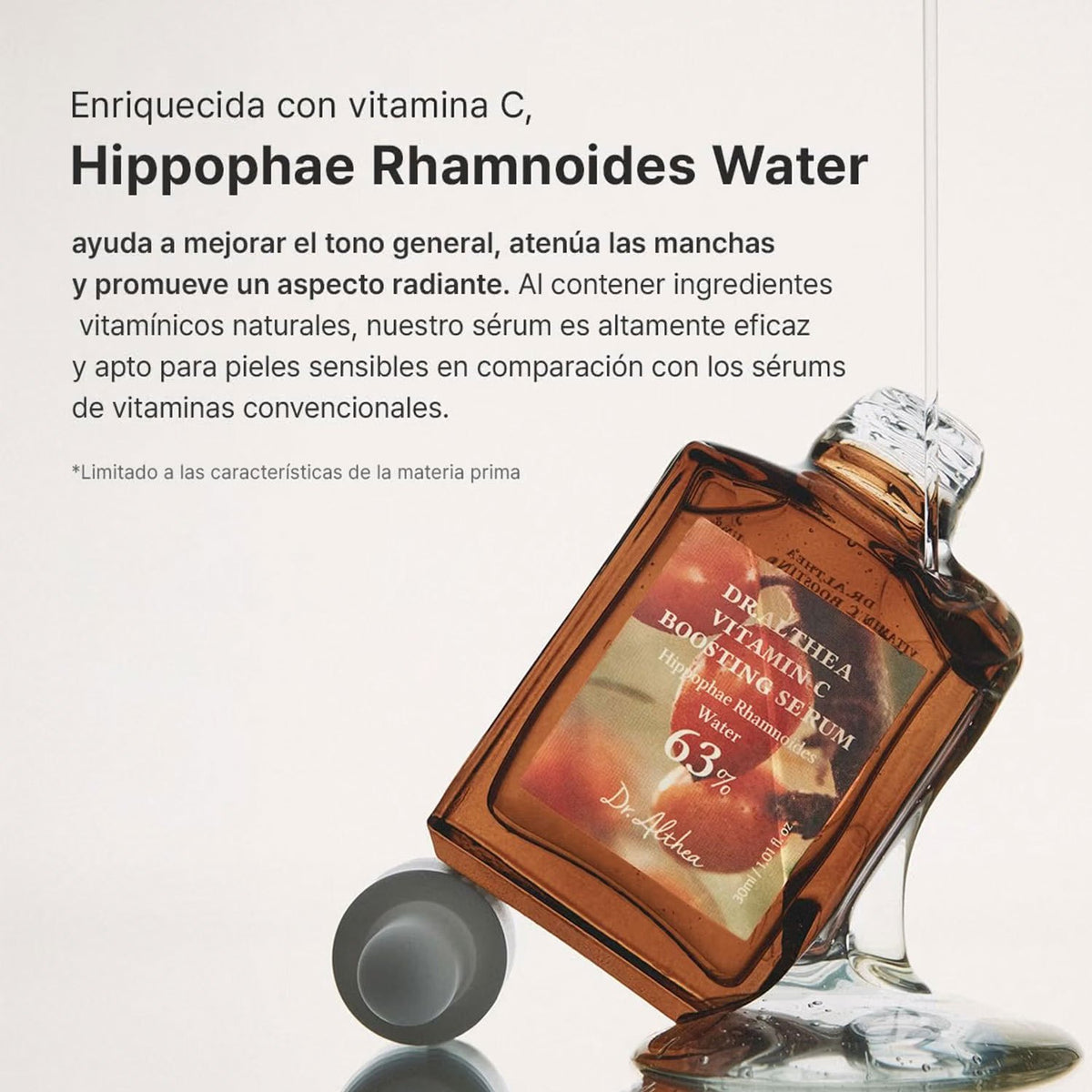 Dr.Althea Vitamin C Boosting Serum, Sérum Facial Iluminador e Hidratante, Ayuda a Mejorar la Apariencia del Tono y Aporta Luminosidad a la Piel, 30 ml