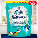 La Antigua Lavandera Detergente en Cápsulas para Ropa, Aroma Colonia, 60 Cápsulas