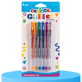 CARIOCA Boligrafos Purpurina, Boligrafos de Gel de Colores con Bola de 1mm, Paquete de 6 Boligrafos