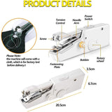 Máquina de Coser Portátil a Mano, Rápida y Fiable, Fácil de Usar y Transportar, 4 pilas AAA, Apto para Todos los Tejidos, Ideal para Reparaciones Rápidas, Contenido: 1 Aguja, 1 Eje, 1 Enhebador de Aguja, 2 Ejes de Soporte para Hilo