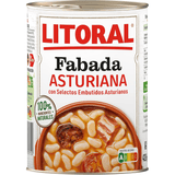 LITORAL Fabada Asturiana, Plato Preparado de Fabada Asturiana con Embutido Selecto, 420g, Pack Ahorro de 6 Unidades