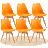 1/2/4/6 Unidad Sillas para Comedor, Sillas para Cocina con Asiento Blando, Tapizado y Patas Resistentes de Madera de Haya, Sillas Nórdicas