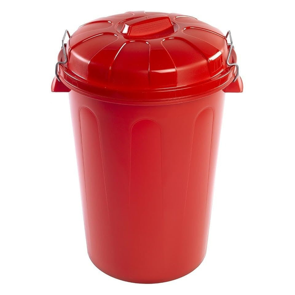 Cubo Basura 100 Litros de capacidad con Tapa. Fabricado en Plastico Resistente, Ideal para Almacenaje de Basura para el Hogar, Oficina o Industria