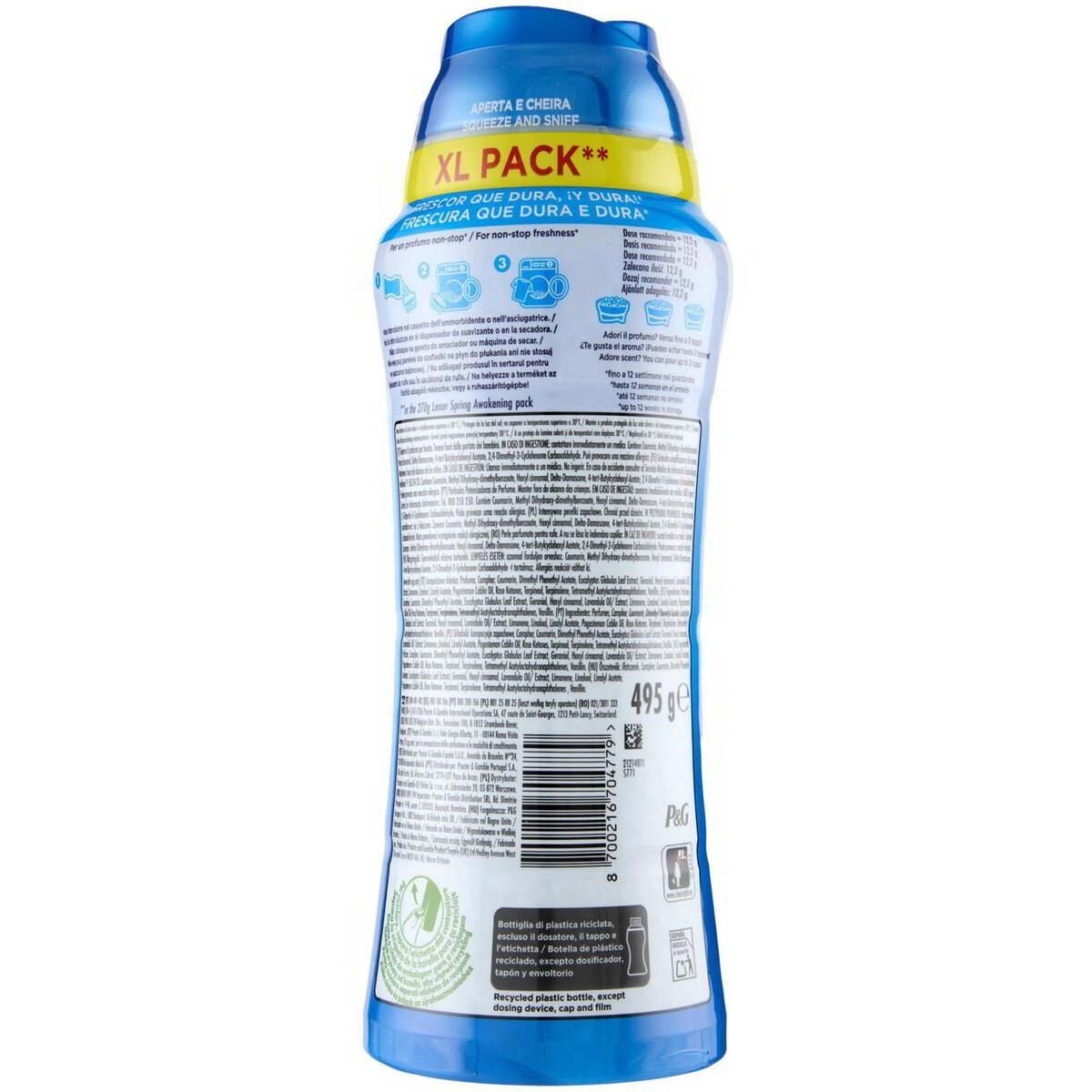 LENOR Perlas Lavadora Perfumadas para la Ropa, Suavizante con Fragancia Frescor de Abril, Potenciador de Frescor, 41 Lavados, 495g