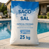 Saco de Sal Piscinas, Sal Marina Húmeda Ideal para Mantener el Agua Clara y Limpia, 25Kg