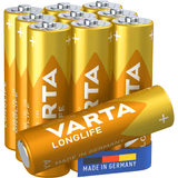 Pilas AA Alcalinas de Alto Rendimiento, VARTA Longlife, Ultra Larga Duración, Energía Continua, Ideal para Controles Remotos, Juguetes Electrónicos, Linternas, Lámparas, Relojes, Cámaras y Otros Dispositivos de Uso Diario - VARTA
