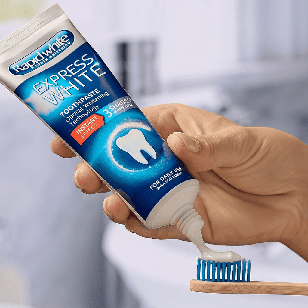 Dentífrico Blanqueador, Efecto Inmediato de 3 Tonos más Blancos desde el Primer Cepillado, Ideal para Uso Diario, Protege y Limpia Eficazmente - Rapid White