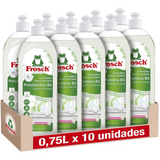 Frosch Lavavajillas Líquido, Lavavajillas Detergente a Mano con Provitamina B5, Desengrasa y Protege la Piel, Pack de 10 Unidades de 750 ml, 7.5 L en Total