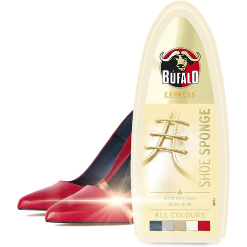 Búfalo Esponja Limpieza Zapato Autobrillante, Limpieza, Brillo y Color Inmediato, Especialmente Indicado para Calzado con Pieles Lisas, Incoloro, 70 Aplicaciones Aprox