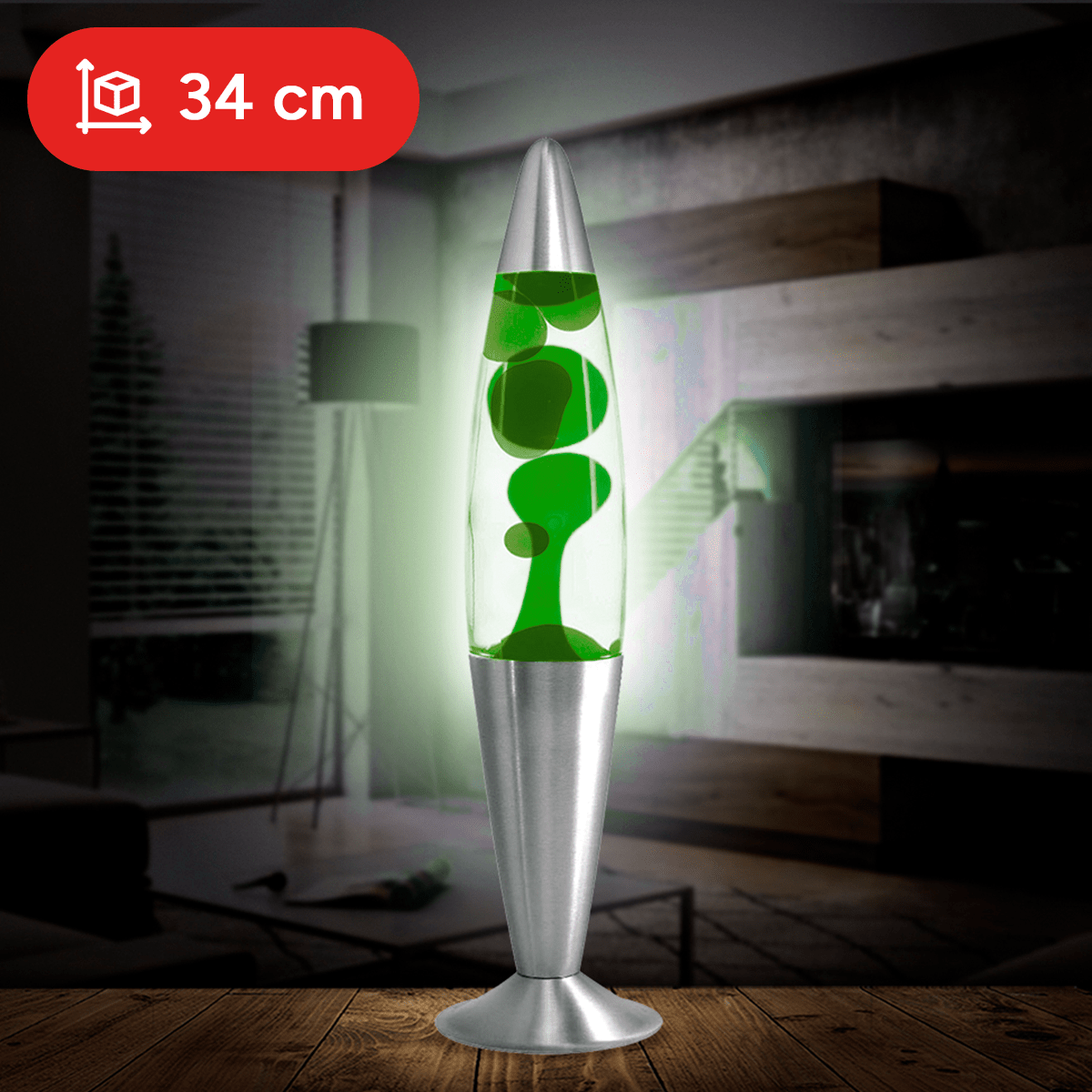 Lámpara de Lava de 34cm de Alto, Lámpara Decorativa con Líquido en Movimiento, Bombilla de 25W, Perfecto para Habitación, Salón, Sala de Estar