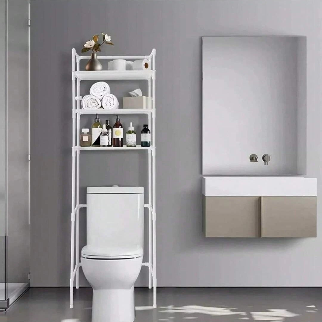 Estantería Baño sobre Inodoro, Optimiza Espacio, 3 Baldas, Facil Montaje, Ideal para Espacios Reducidos, 47 x 25 x 155 cm
