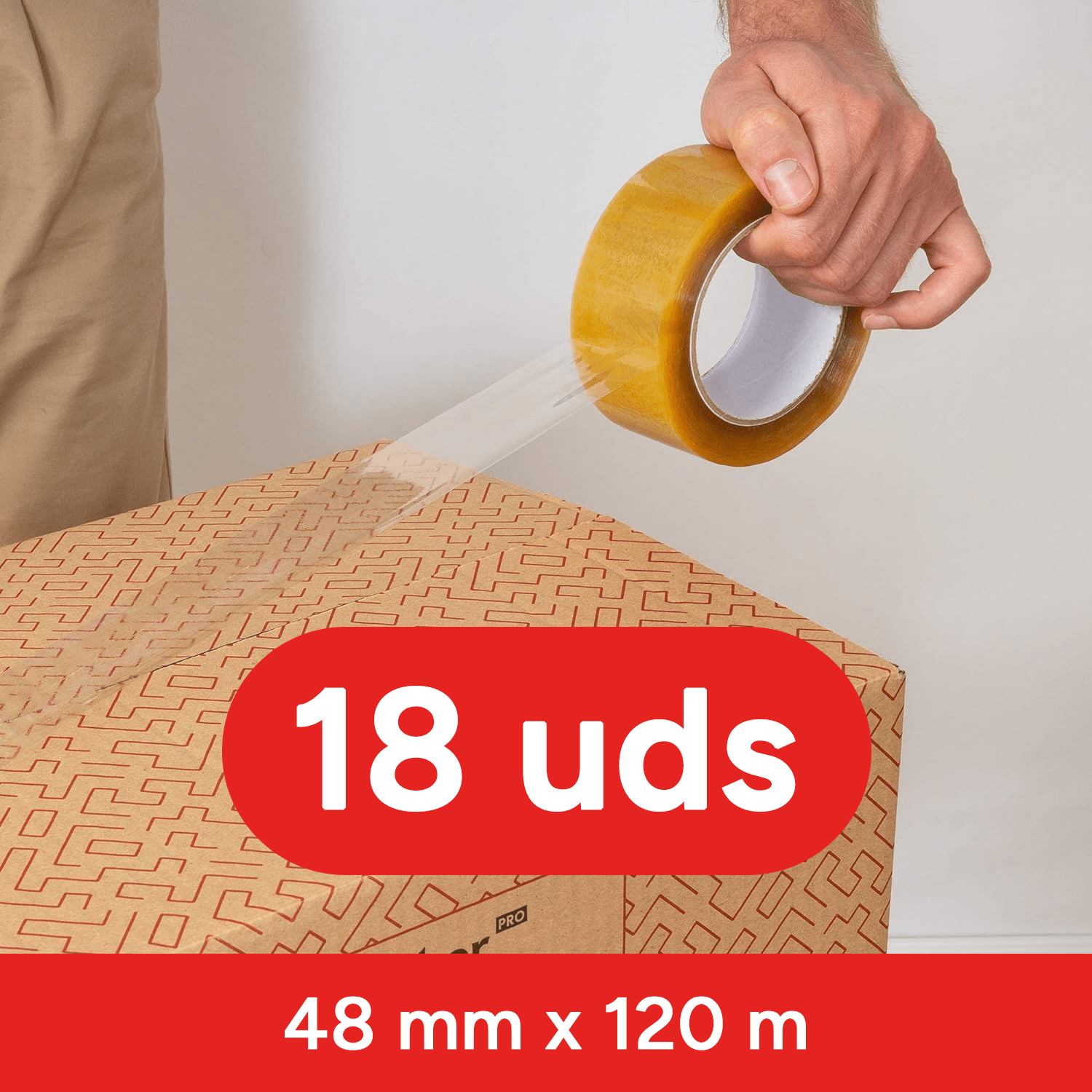 Cinta Adhesiva Polipropileno 48mm x 120M, Transparente