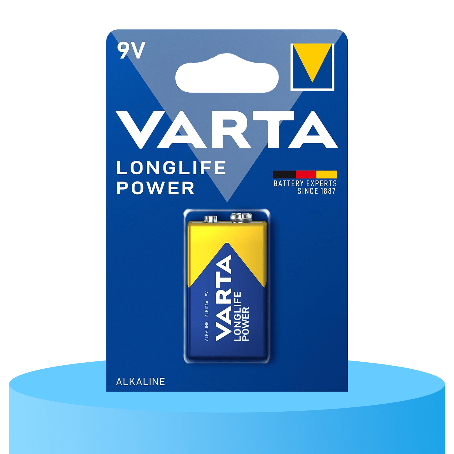 Pilas 9V Alcalinas, Pilas 9v Cuadradas de Alto Rendimiento, VARTA Longlife Power, Ultra Larga Duración, Energía Continua, Ideal para Detectores de Humo, Micrófonos Inalámbricos, Pedales de Guitarra, Multímetros, Electrodomésticos