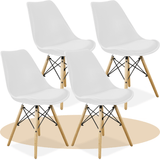Sillas para Comedor, Sillas para Cocina con Asiento Blando, Tapizado y Patas Resistentes de Madera de Haya, Sillas Nórdicas Minimalistas, 49.5 x 44 x 79.5 cm