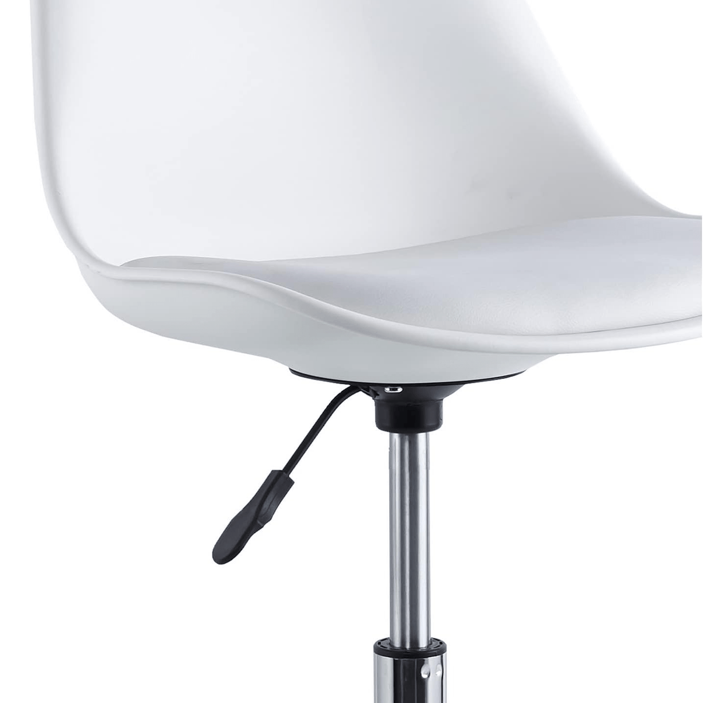Silla Escritorio Ergonómica con Ruedas, Silla Oficina Giratoria con Altura Ajustable, Acolchada, Estilo Nórdico, Ideal para Estudio y Oficina