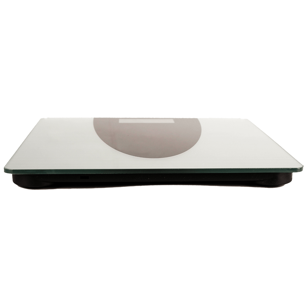 Bascula de Baño Digital con Pantalla LCD, Vidrio Templado de 5 mm, 180 kg de Capacidad, Encendido por Toque, Conversión kg/lb, Funciona con 2 Baterías tamaño AAA (no incluidas)