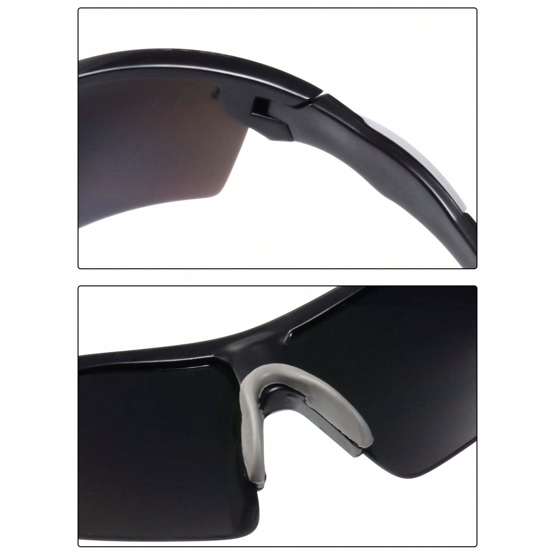 Pack 2 Gafas Ciclismo, Gafas de Sol Deportivas Unisex con Media Montura, Gafas De Sol Polarizados con Máxima Claridad y Protección UV, Minimiza el Deslumbramiento, Resalta los Colores y Brinda a tus Ojos Protección UV, Ideales para Deporte, Conducir
