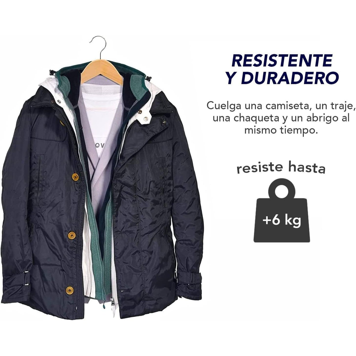8/16/24 Perchas para Colgar Ropa, Perchas de Madera con Barra de Pantalón y Muescas para Hombros, Gancho Rotatorio 360º, Perchas para Chaquetas, Trajes, Abrigos, Sudaderas, Camisetas