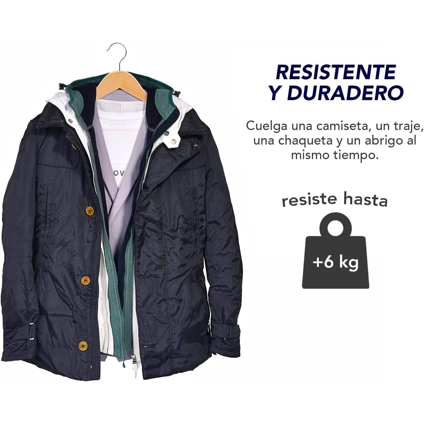 8/16/24 Perchas para Colgar Ropa, Perchas de Madera con Barra de Pantalón y Muescas para Hombros, Gancho Rotatorio 360º, Perchas para Chaquetas, Trajes, Abrigos, Sudaderas, Camisetas