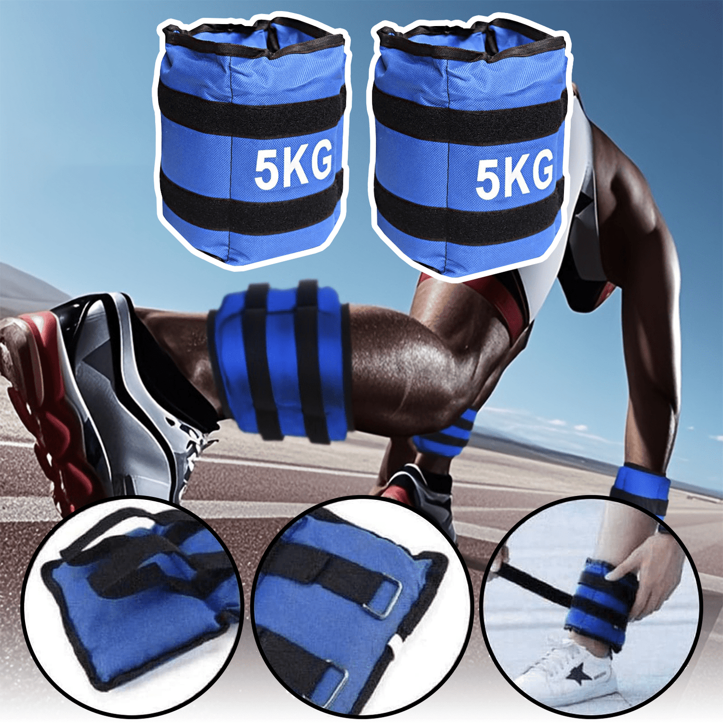 Pesas de Tobillo y Muñecas ideales para Correr, Footing, Movimiento Físico y Gimnasio, Incrementa la Intensidad de tus Ejercicios, Correas Ajustables y Cierre Fácil, Transpirables e Inodoros, Resistentes al Desgarro y Cómodos para la Piel