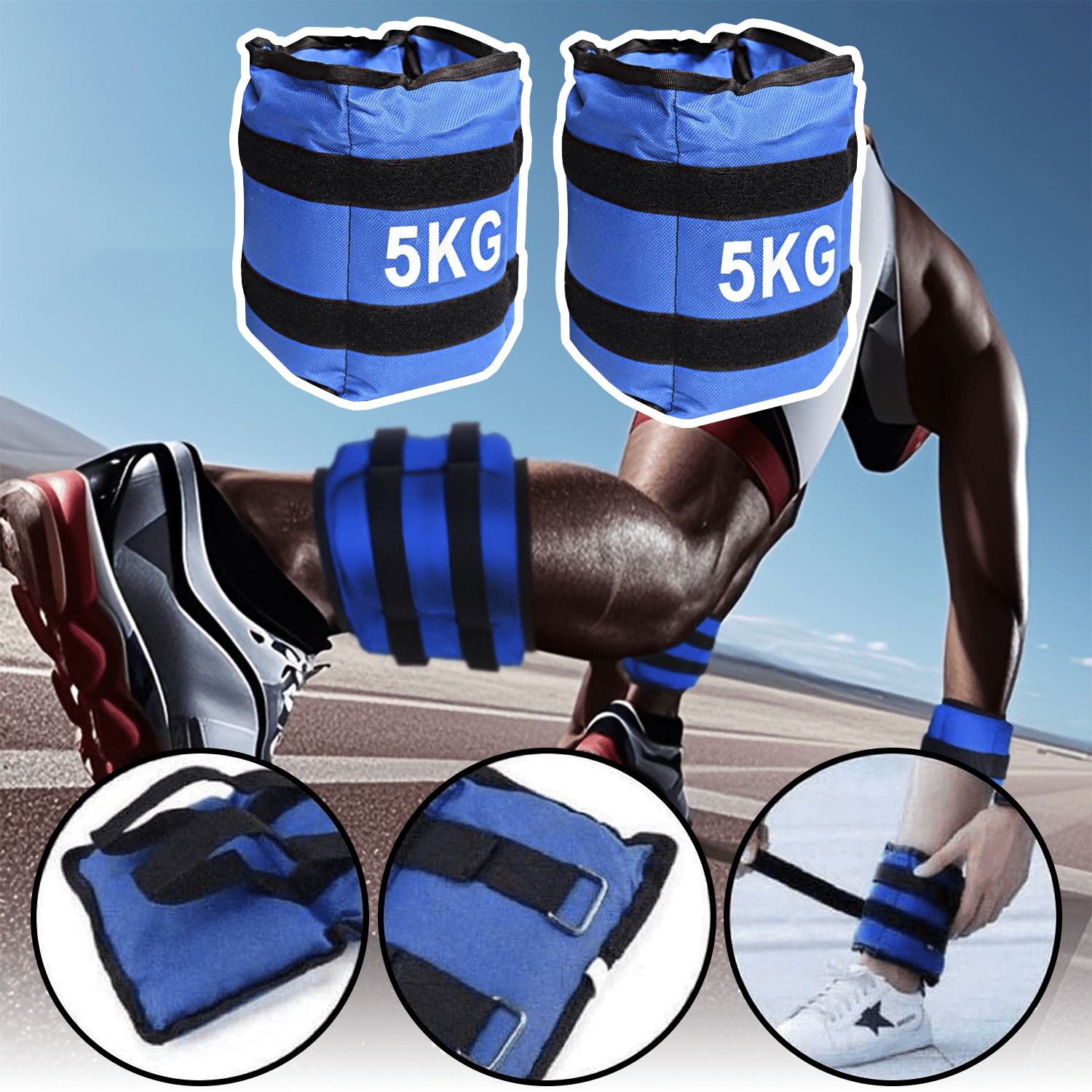 Pesas de Tobillo y Muñecas ideales para Correr, Footing, Movimiento Físico y Gimnasio, Incrementa la Intensidad de tus Ejercicios, Correas Ajustables y Cierre Fácil, Transpirables e Inodoros, Resistentes al Desgarro y Cómodos para la Piel