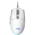 Mars Gaming MMG, Ratón Gaming Compacto 3200 dpi RGB Flow, Switches Mecánicos HUANO, Diseño Ligero Antideslizante, 6 Botones, Windows, Linux, Mac, PS4, PS5, Xbox One, Xbox Series X-S, Blanco