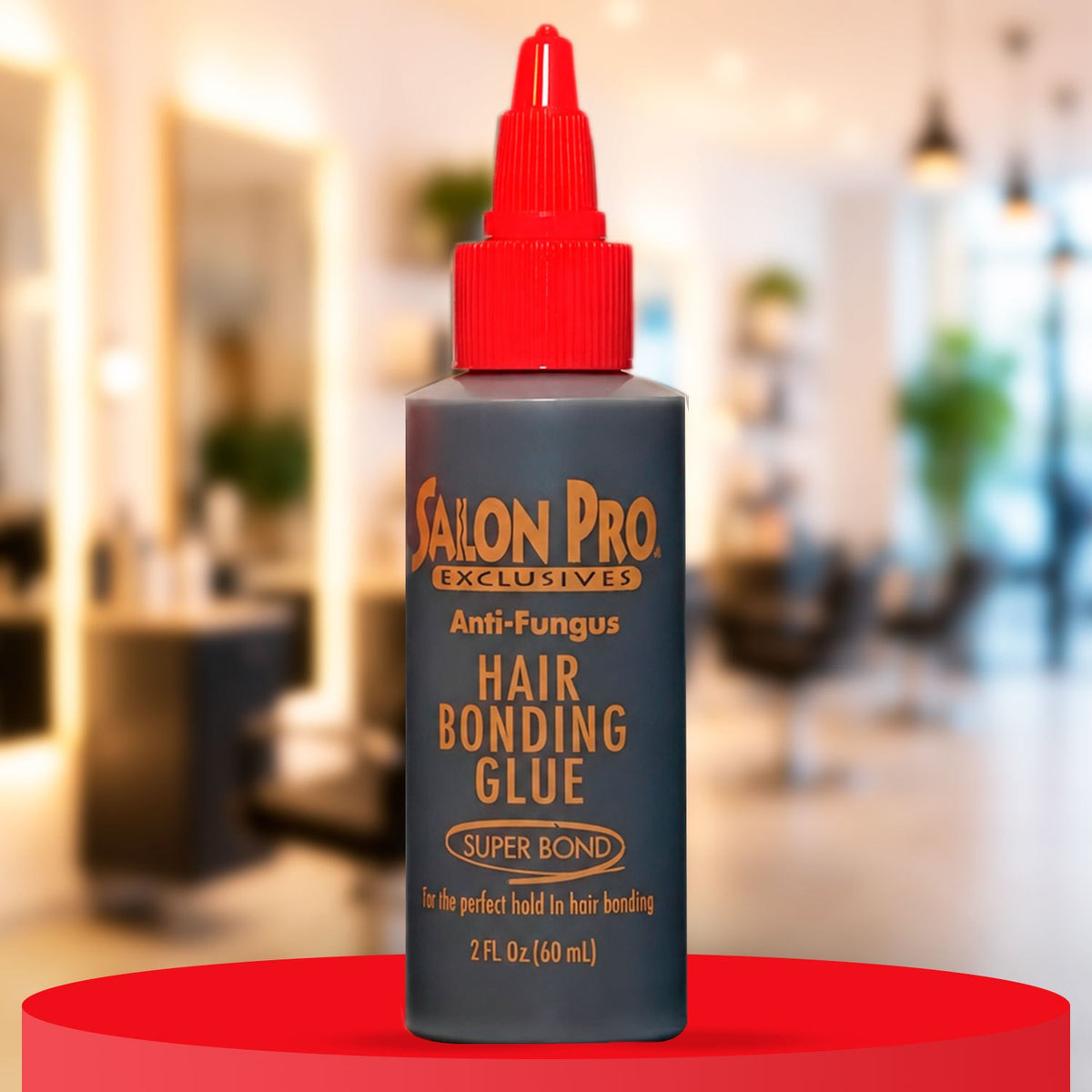 Salon Pro Exclusives Hair Bonding Glue, Super Bond, Pegamento Negro para Extensiones de Cabello y Pelucas con Fijación Fuerte y Duradera, 60 ml