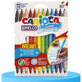 CARIOCA Birello Rotuladores de Colores con Doble Punta, Punta Fina y Media, Rotuladores Lavables, Paquete de 12 Rotuladores