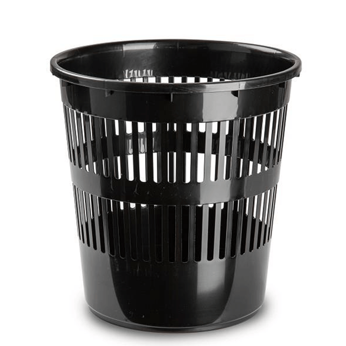Papelera Redonda Negra, Cubo de Basura Fácil de Limpiar, Diseño Moderno Perfecto para Baños, Oficinas, Cocinas y Dormitorios, Plástico Altamente Resistente, Excelente Capacidad de Almacenamiento Diario