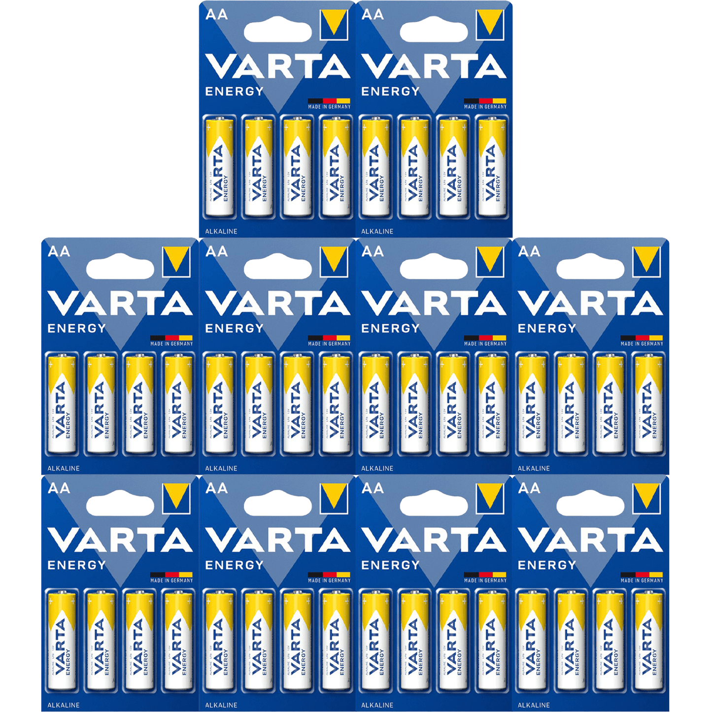 Pilas AA Alcalinas de Alto Rendimiento, VARTA Energy, Larga Duración, Energía Continua, Ideal para Controles Remotos, Juguetes Electrónicos, Linternas, Lámparas, Relojes, Cámaras y Otros Dispositivos de Uso Diario - VARTA