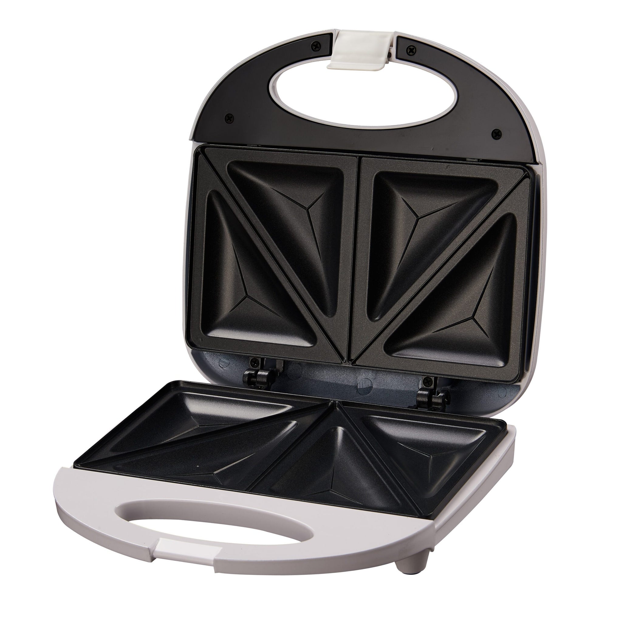 Sandwichera Electrica 750W, Tostadora con Revestimiento Antiadherente de Fácil Limpieza, Placas con Forma Triangular, Indicador LED, Exterior Frío al Tacto, Patas de Plástico Antideslizantes