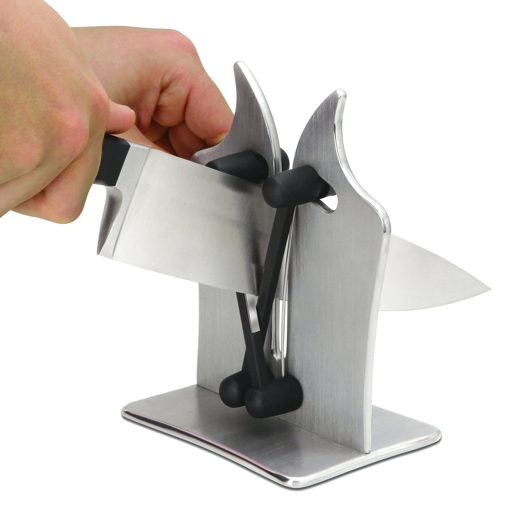 Afilador de Cuchillos Manual, Fácil de Usar, Resistente y Ligero, Se Adapta a Cualquier tipo de Cuchillo, Afila y Pule, Ideal para Cuchillos Lisos o Dentados, Hecho de Tungsteno