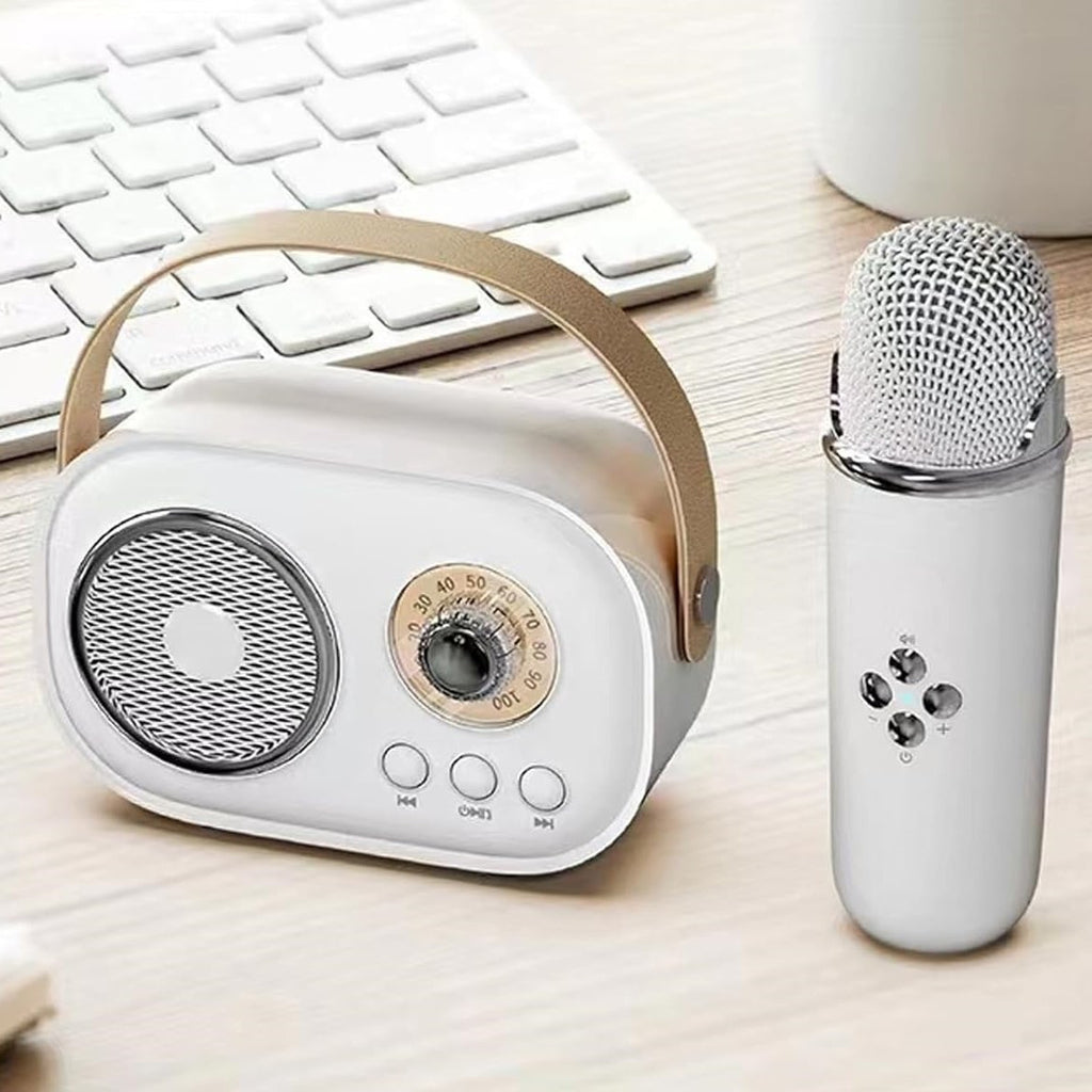 Mini Karaoke Portatil, Altavoz con Micrófono Inalámbrico para Cantar, Efectos de Voz, Ideal para Fiestas