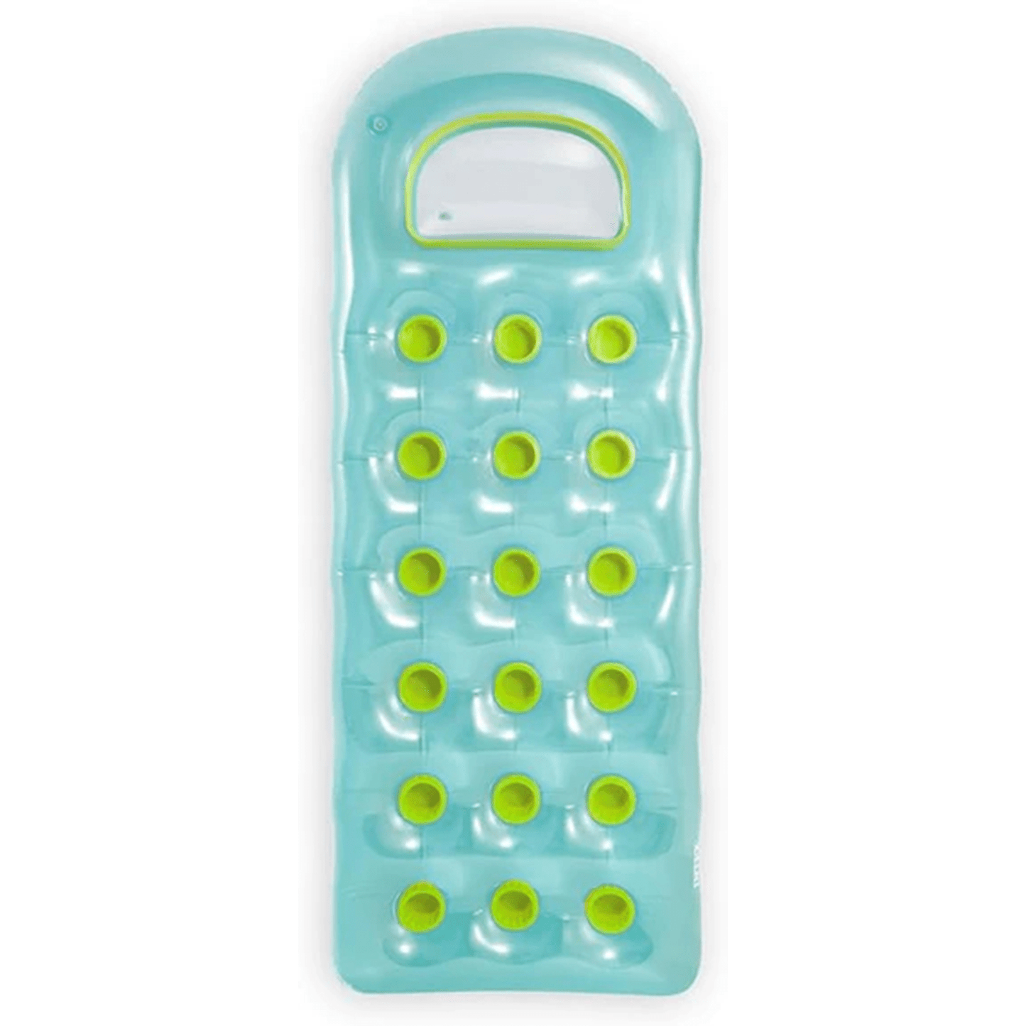 Colchoneta Inflable Piscina, Hamaca de Agua Flotante con 18 Posavasos y Almohada Transparente, Hecha de Vinilo Ultra Resistente, Incluye Parche para Reparar Pequeños Poros o Pinchazos, 100kg Peso Máximo, Color Aleatorio, 188 x 71 cm