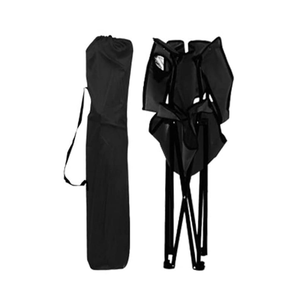 Pack x2 Sillas Plegables Camping con Respaldo y Apoyabrazos para Exterior, Acampada, Pescar y Picnic de 50 x 50 x 80 cm, Resistente y Compacta, Soporta hasta 120kg, Negro