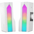 Mars Gaming MSDUO, Barra de Sonido + 2.0 Altavoces Gaming, RGB Mesh, Bluetooth 5.0 y Jack 3.5mm, Sonido DSP 15W, Blanco