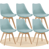 1/2/4/6 Unidad Sillas para Comedor, Sillas para Cocina con Asiento Blando, Tapizado y Patas Resistentes de Madera de Haya, Sillas Nórdicas