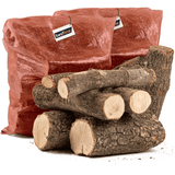Leña para Estufas Seca de Encina Cortada en Troncos Medianos, Leña Chimenea. Astillas de Madera de Pino, Madera Seca Natural para Barbacoa, Chimenea, Caldera y Estufa