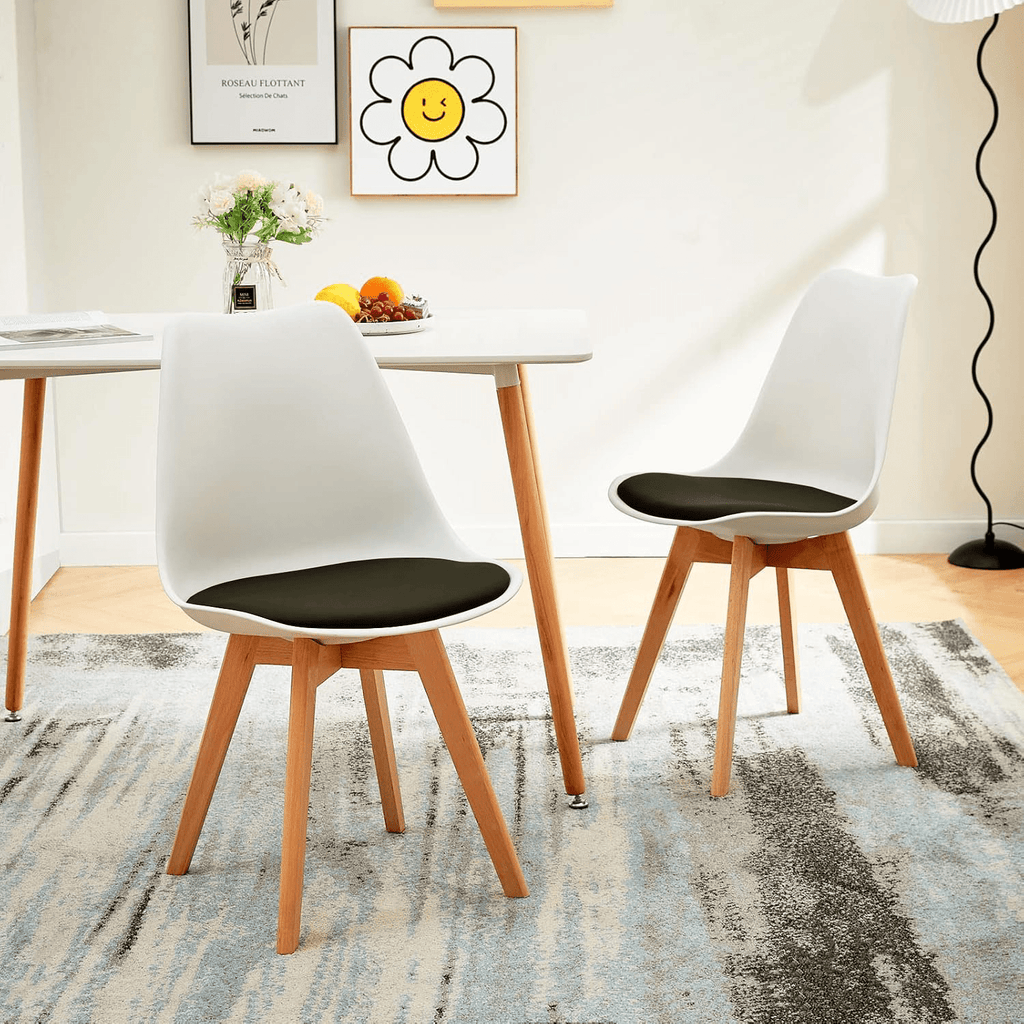1/2/4/6 Unidad Sillas para Comedor, Sillas para Cocina con Asiento Blando, Tapizado y Patas Resistentes de Madera de Haya, Sillas Nórdicas