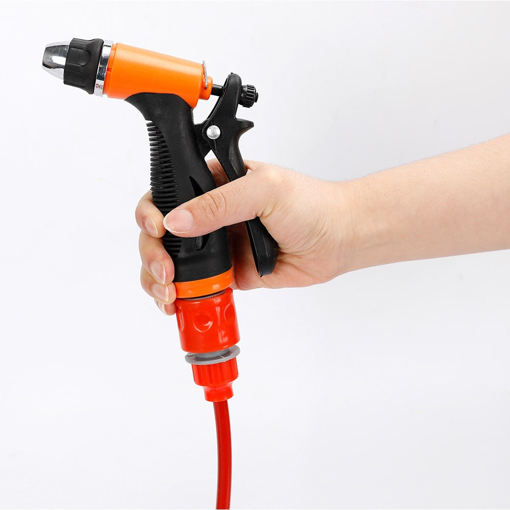 Kit Limpieza Coche, Lavado a Presión 80W Potencia, 8 Metros de Manguera, Rápido y fácil de Usar, Resistencia a Ácidos y Álcalis, Resistencia a la Corrosión, Bajo Nivel de Ruido, Larga Vida Útil, Incluye: x1 Bomba de agua de Diafragma, x1 Rociador de Agua