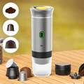 Maquina Café Espresso Portátil, Compatible con Cápsulas Pequeñas, Grandes y Café Molido, Fácil de Limpiar, Carga USB-C, Hasta 50 Cafés por cada Carga Completa, Compacto y Ligero Ideal para Fuera de Casa, Trabajo, Oficina, Viaje, Excursión