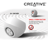 CREATIVE Set de Altavoces Ordenador 2.0, para Ordenador Portatil y Oficina, Alámbrico 3,5 mm, 4,4 W, 100 - 17000 Hz, Creative Labs Pebble