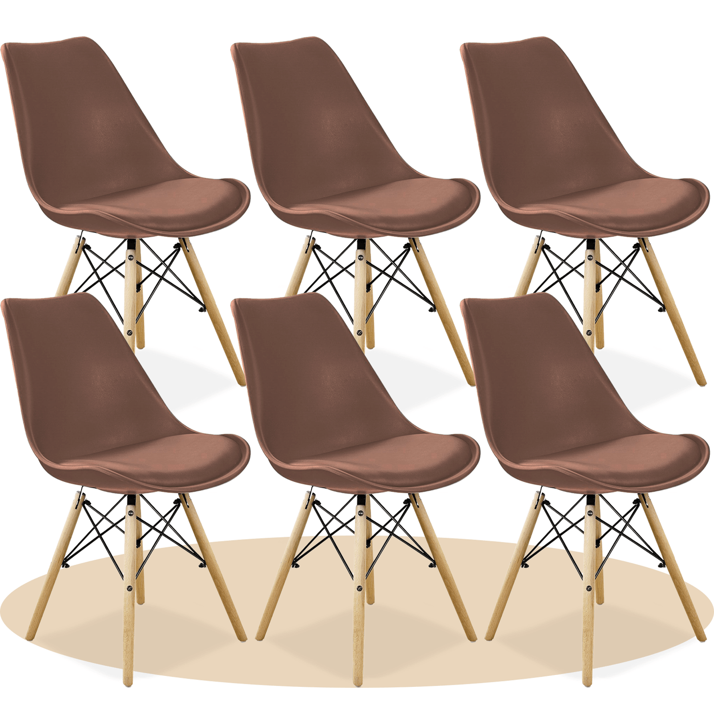 Sillas para Comedor, Sillas para Cocina con Asiento Blando, Tapizado y Patas Resistentes de Madera de Haya, Sillas Nórdicas Minimalistas, 49.5 x 44 x 79.5 cm