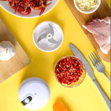 Picadora Electrica de Alimentos, 250ml de Capacidad, Batería 1300 mAh, 1700 RPM, Trocea, Mezcla, Machaca y Muele, Triple Cuchilla de Acero, Resistente, Fácil de Limpiar, Perfecto para Fruta, Verdura, Carne, Hierbas