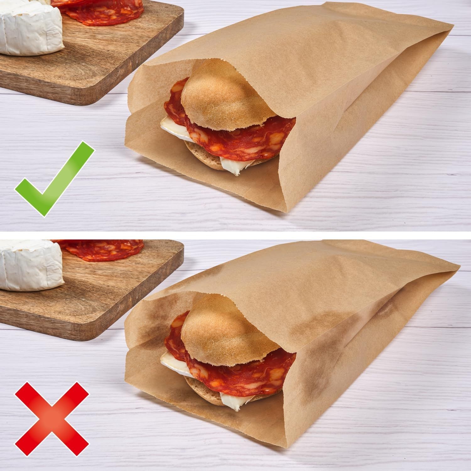 Albal Bolsas de Papel para Bocadillos, Papel Antigrasa, Duraderas y Confiables, Mantiene los Bocadillos y Sandwiches Frescos Durante más Tiempo, Bolsas Kraft de 27x12x5cm, 120/240 Bolsas