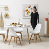Sillas para Comedor, Sillas de Cocina con Asiento Blando, Tapizado y Patas Resistentes de Madera de Haya